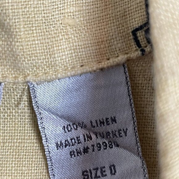 Chico's Size 0 XS Yellow Black Linen Button‎ Up 3/4 Sleeve Villagers Giraffe Top - Picture 5 of 5